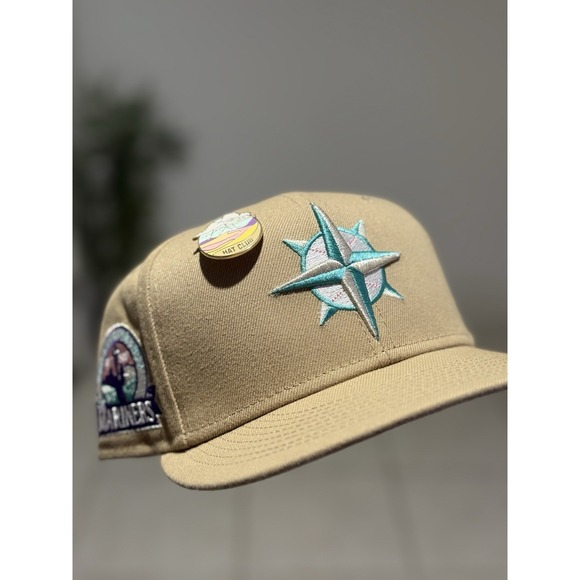 7 1/8 New Era Seattle Mariners‎ 30th Years Anniversary Mocha Pink Uv HatClub